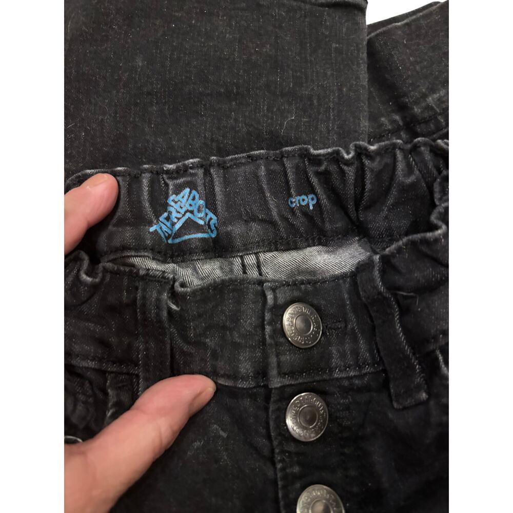 Thereabouts crop black denim pants with a button fly closure - Picture 4 of 4